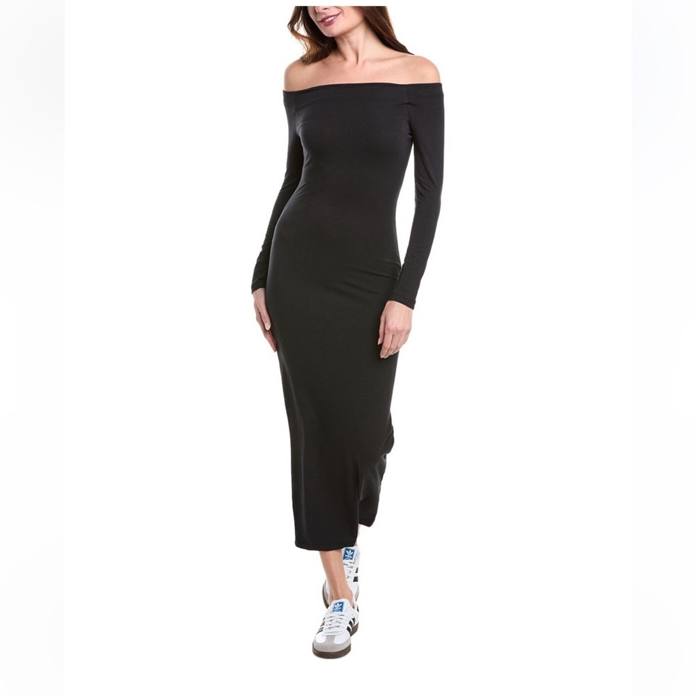 James Perse Off-The-Shoulder Long Sleeve Maxi Dress Size 3 (Large)